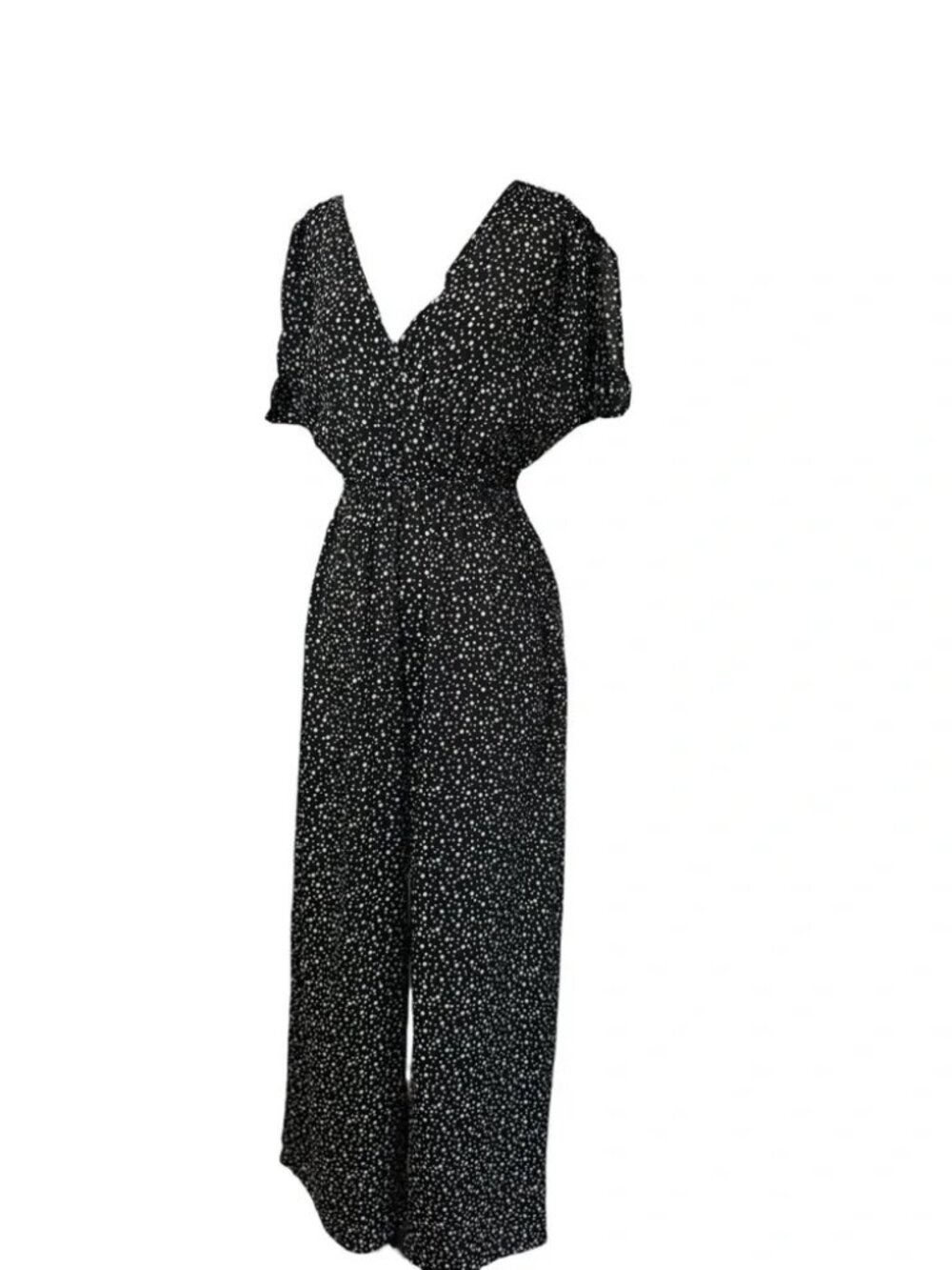 Band of Gypsies Amsterdam Polka Dot Tie-Detail Jumpsuit XS - Picture 3 of 8